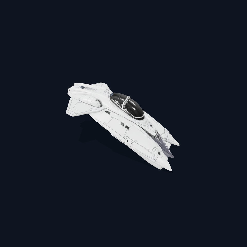 Futuristic Silver Spaceship Model Pack